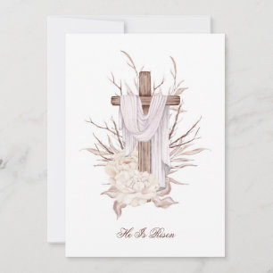 Easter Card Cross He Is Risen