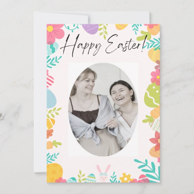 EASTER CARD cute simple happy photo (Front)