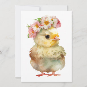 Easter Card - Floral Duck - Cute - Happy Easter