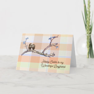 Easter Card for Boyfriend with Owls