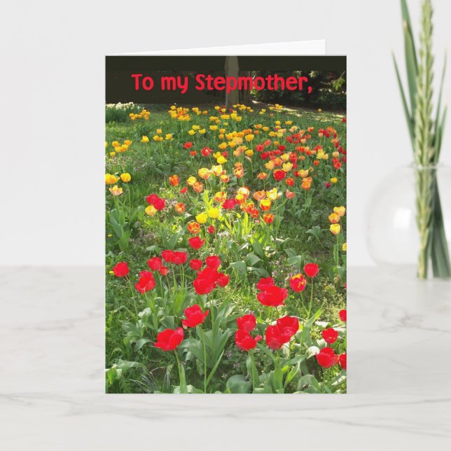 Easter Card for Stepmother - 'Tulips' (Front)
