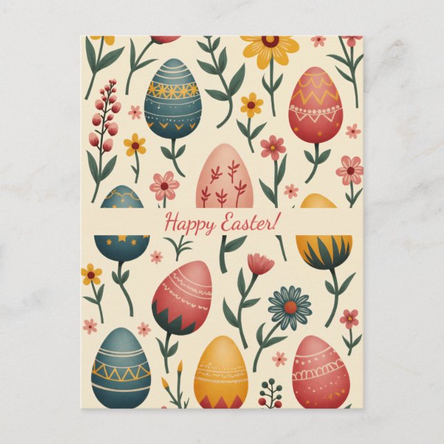 Easter card in soft pastel colours (Front)