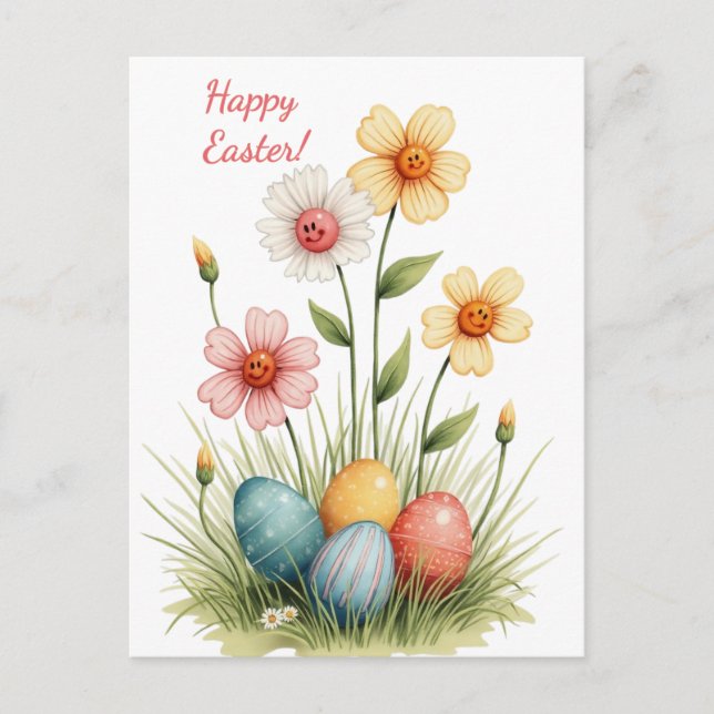 Easter card in soft pastel colours (Front)