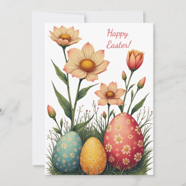 Easter card in soft pastel colours (Front)