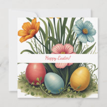Easter card in soft pastel colours
