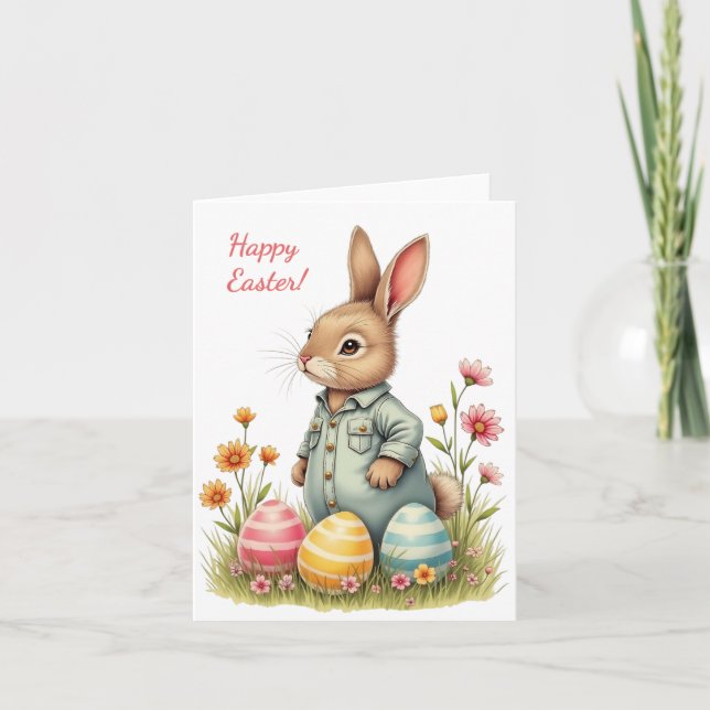 Easter card in soft pastel colours (Front)