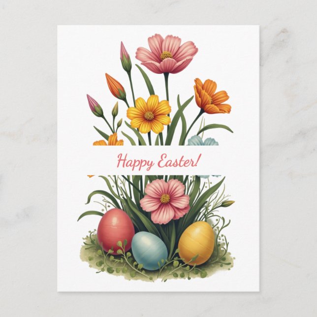 Easter card in soft pastel colours (Front)