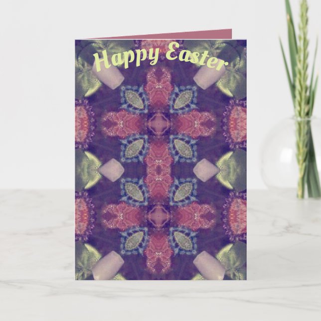 ~ Easter card pattern ~ Purple Pink Green (Front)