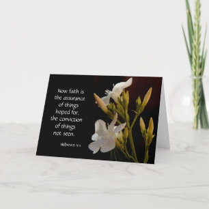Easter Card, White Flowers, Bible verse on faith Holiday Card