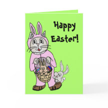 Easter Card with a Cat in bunny suit drawing