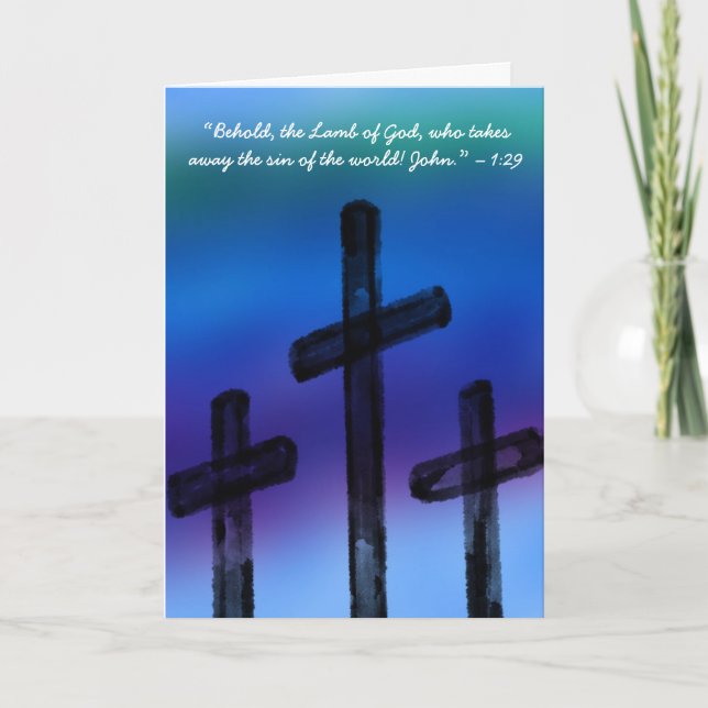 Easter Card with Behold the Lamb of God verse (Front)