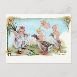 Easter Card with Vintage Illustration