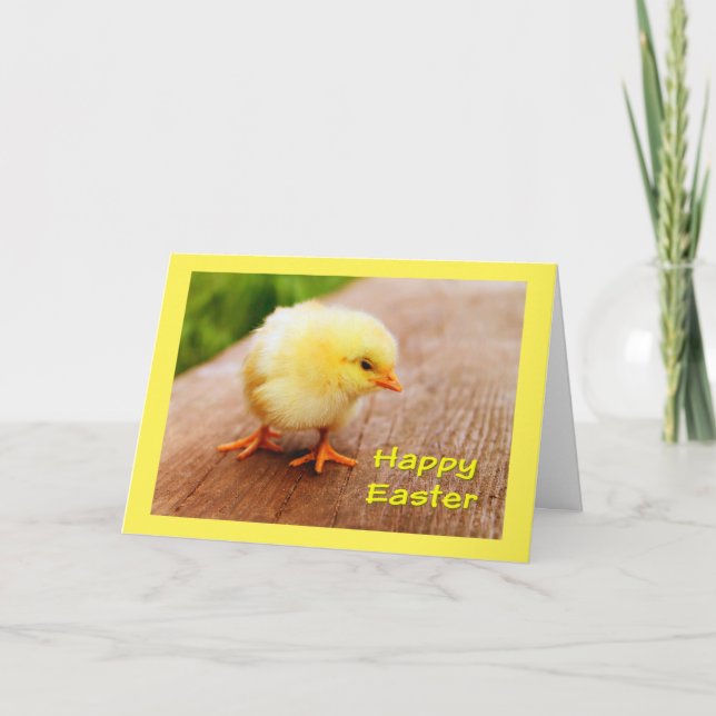 Easter Card With Yellow Chick (Front)