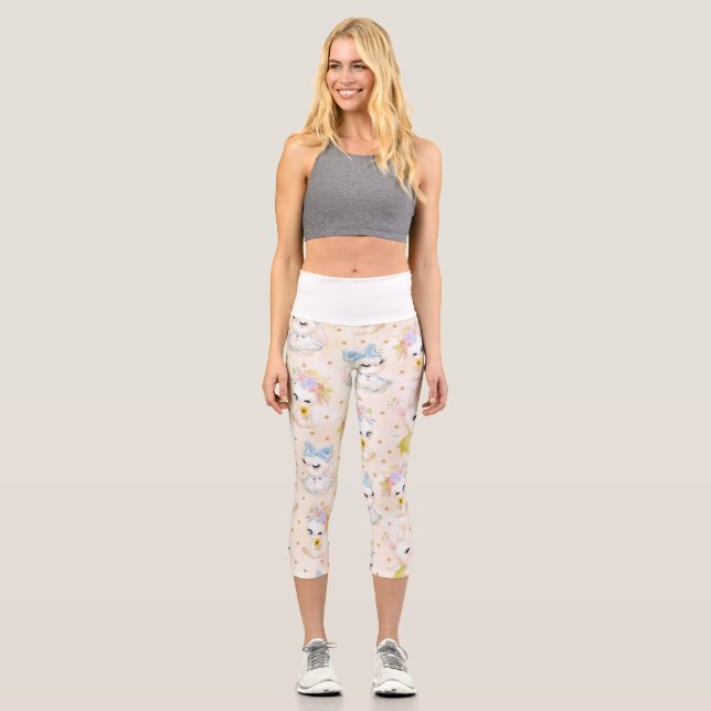 Easter Cards Capri Leggings (Front)