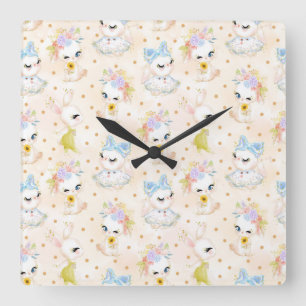 Easter Cards Square Wall Clock