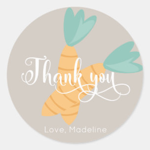 Easter Carrot Bunch Thank You Classic Round Sticker