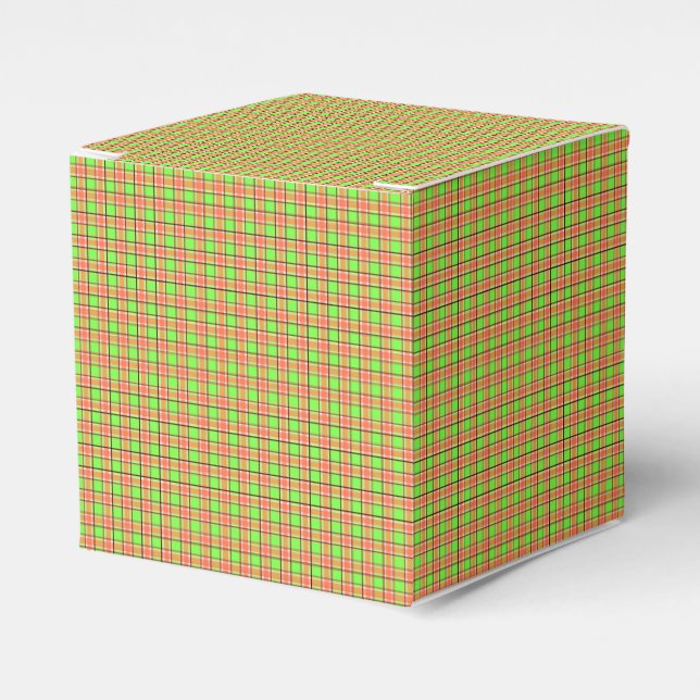 Easter Carrot Colours Plaid Pattern Favour Box (Front Side)