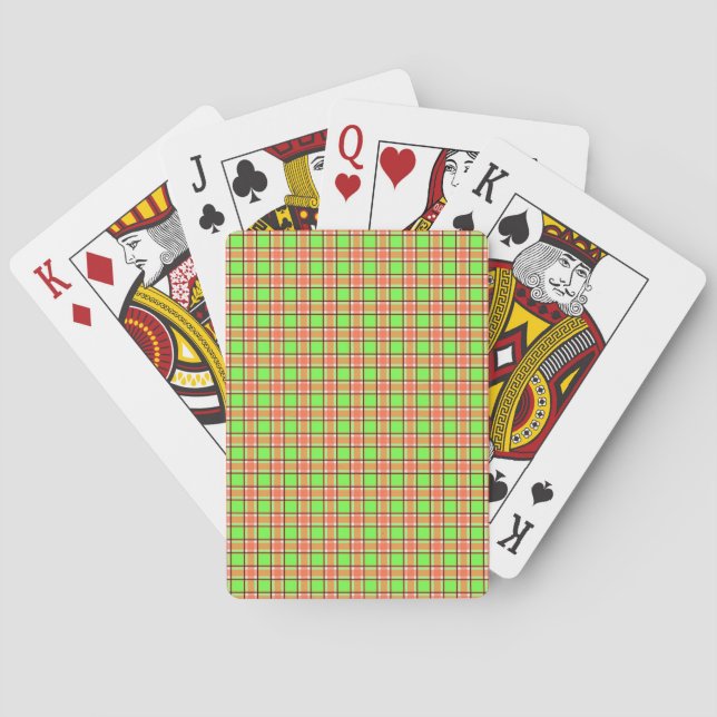 Easter Carrot Colours Plaid Pattern Playing Cards (Back)