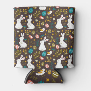 Easter Cartoon Style Seamless Drawing Can Cooler