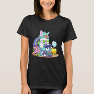 Easter Cat Bunny Funny Gamer Video Game Boys Girls T-Shirt