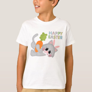 Easter Cat Bunny Holiday kids t-shirt