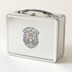 Easter Cat Cat Graphic Tee Art - Easter Cat Club_1 Metal Lunch Box