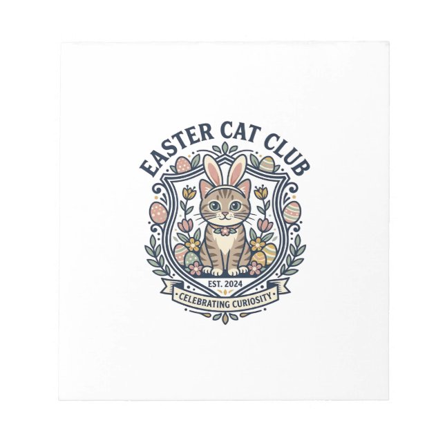Easter Cat Cat Graphic Tee Art - Easter Cat Club_1 Notepad (Front)