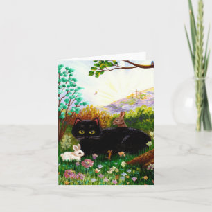 Easter Cat Christian Art Painting Creationarts LRA Holiday Card