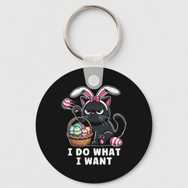 Easter Cat Easter Sket Stuffers Men Women Husnd Ad Key Ring (Front)