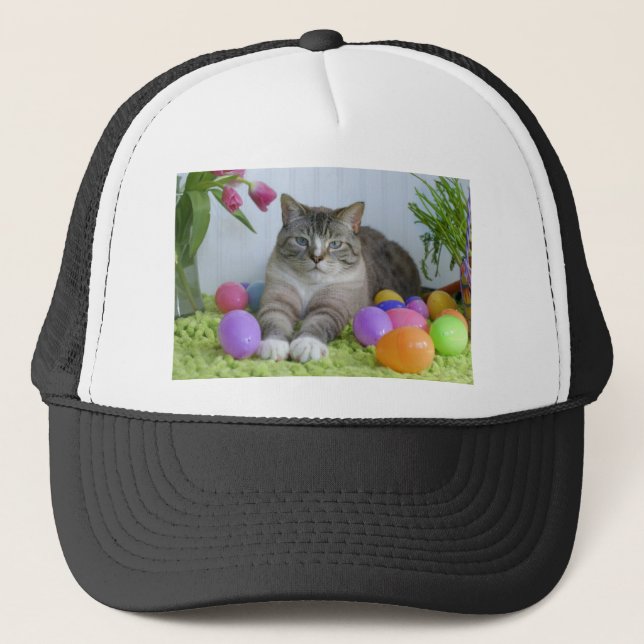 Easter Cat Trucker Hat (Front)