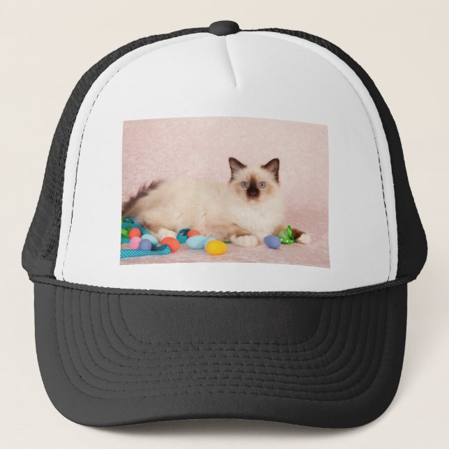 Easter Cat Trucker Hat (Front)