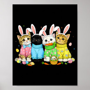 Easter Cats Bunny Rabbit for Teens Boys Girls Kids Poster