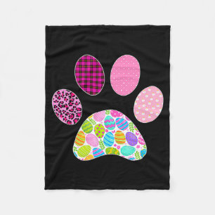Easter Cats Dogs Lover Leopard Cat Dog Paw Easter Fleece Blanket