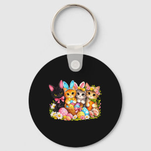 Easter Cats Ears Bunny Eggs Key Ring