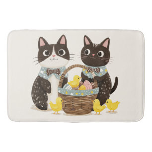 Easter Cats Easter Basket Baby Chicks Bath Mat