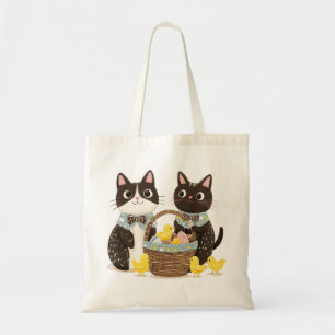 Easter Cats Easter Basket Baby Chicks Tote Bag