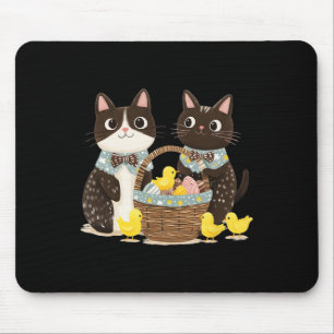 Easter Cats Yellow  Mouse Pad