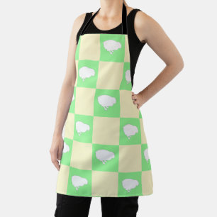 Easter Chequerboard Pattern with White Chick Motif Apron