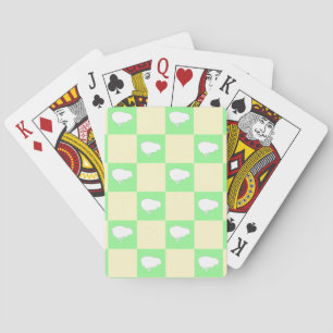 Easter Chequerboard Pattern with White Chick Motif Playing Cards