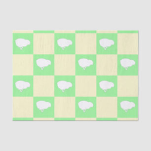 Easter Chequerboard Pattern with White Chick Motif Tissue Paper