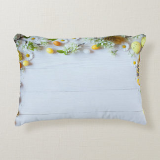Easter Cherry Plum: Yellow Eggs. Decorative Cushion