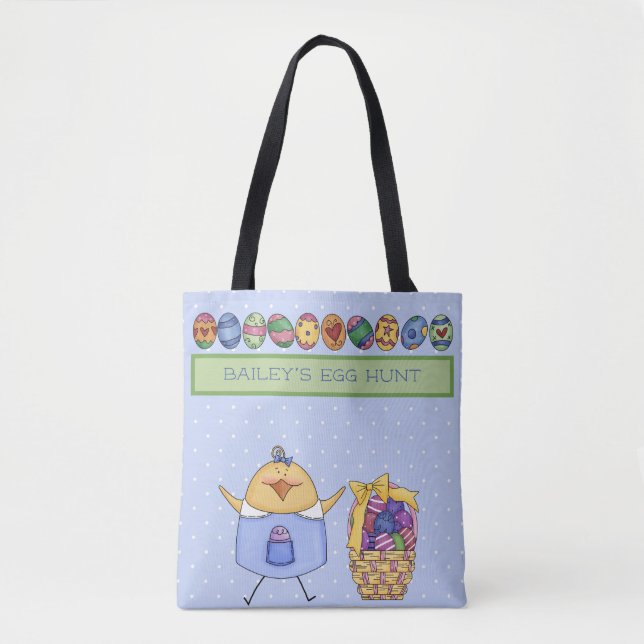 Easter Chic - Personalised Easter Egg Hunt Tote Bag (Front)
