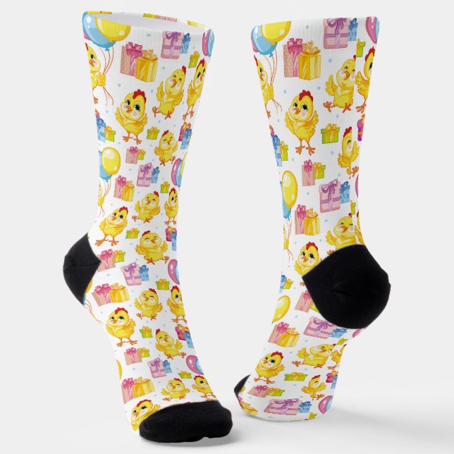 Easter Chick Birthday Party  Socks (Angled)