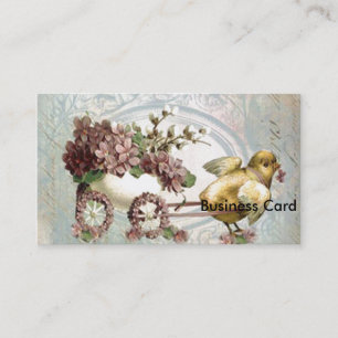 Easter Chick Cart of Lilacs Business Card
