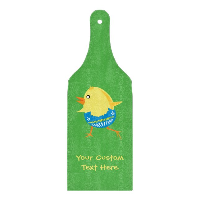 Easter Chick custom cutting board (Front)