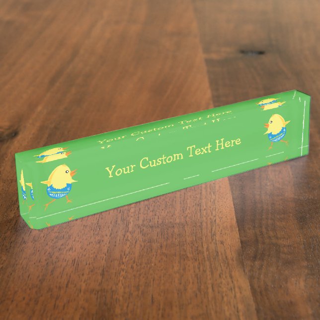 Easter Chick custom desk plate (Side)