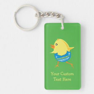 Easter Chick custom key chain