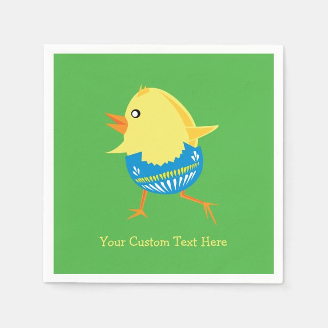 Easter Chick custom paper napkins (Front)