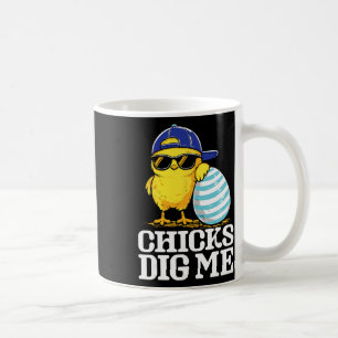 Easter Chick Dig Me Cool Chicken Sungles Men Boys Coffee Mug