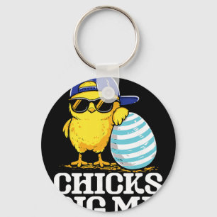 Easter Chick Dig Me Cool Chicken Sungles Men Boys  Key Ring